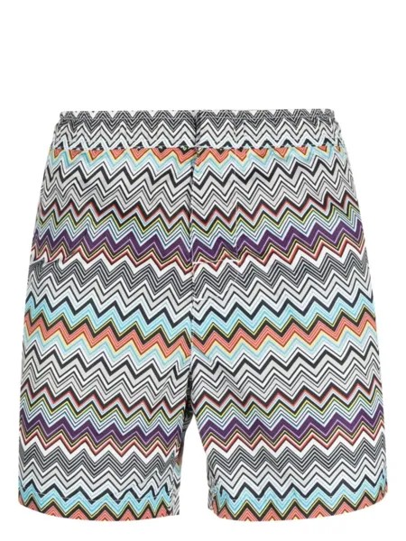 Missoni плавки-шорты с узором зигзаг, белый