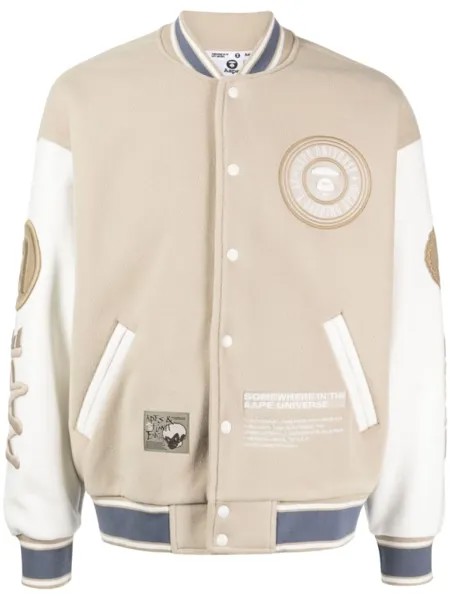 A Bathing Ape бомбер с логотипом, нейтральный цвет