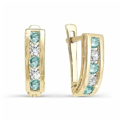 Серьги The Jeweller, красное золото, 585 проба, фианит, голубой, бесцветный