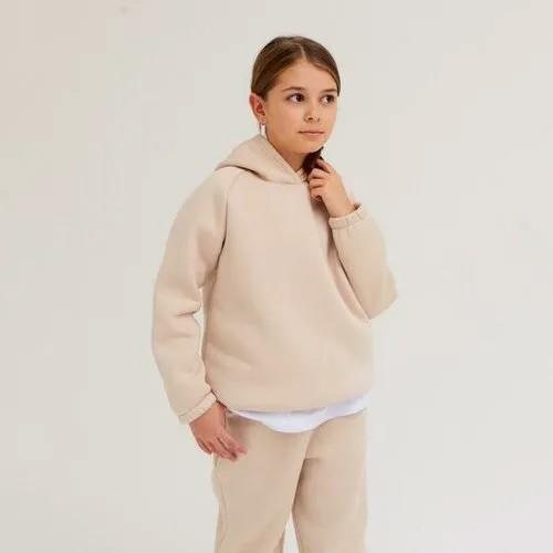Худи детское MINAKU: Basic Line KIDS цвет бежевый, рост 110