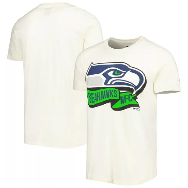 Мужская кремовая футболка Seattle Seahawks Sideline Chrome Chrome New Era