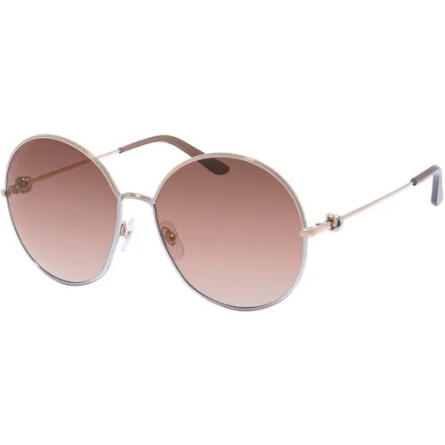 Солнцезащитные очки Cartier, мультиколор, коричневый