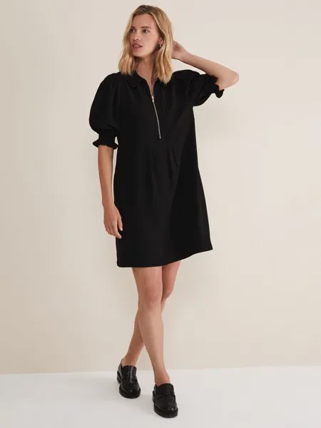 Платье-рубашка с воротником на молнии Phase Eight Candice, черное