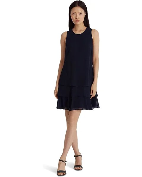 Платье LAUREN Ralph Lauren Crinkle Georgette Shift, нави