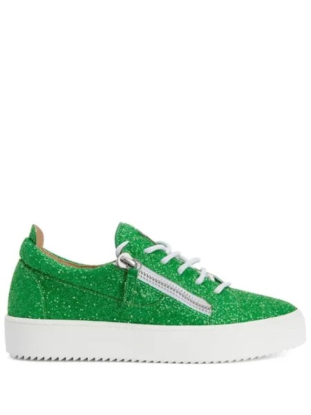 Giuseppe Zanotti кеды Frankie с блестками, зеленый