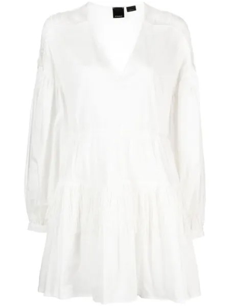 PINKO платье мини с бахромой, белый