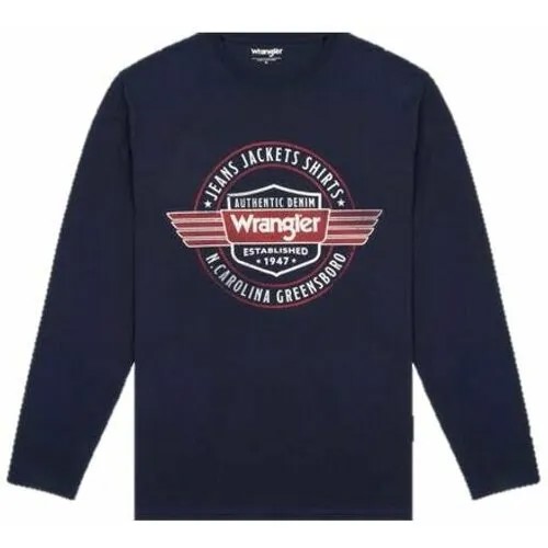 Лонгслив Wrangler, хлопок, размер XXL, синий