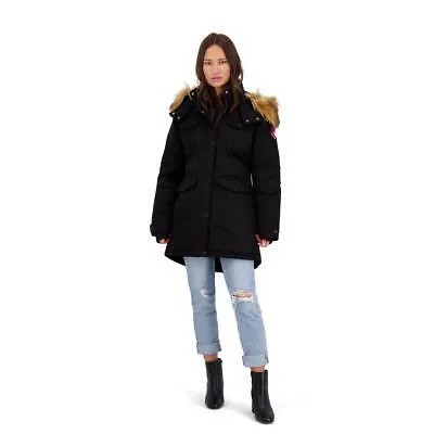Женская черная парка из искусственного меха Canada Weather Gear Верхняя одежда L BHFO 2703