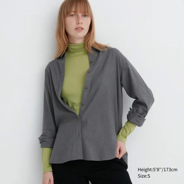 Топ теплый Uniqlo Heattech с длинными рукавами, зеленый