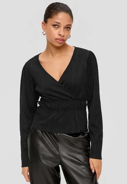 Блузка Tailierte Mit Criss-Cross-Ausschnitt QS, цвет schwarz