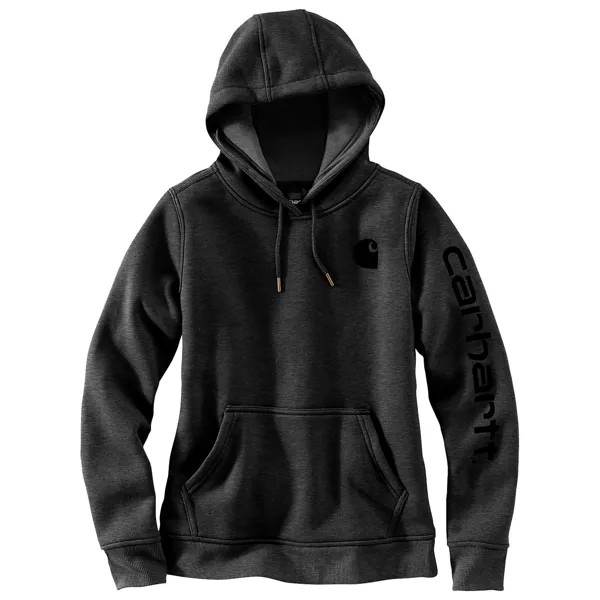 Толстовка с капюшоном Carhartt Women's Logo Sleeve Graphic, цвет Carbon Heather