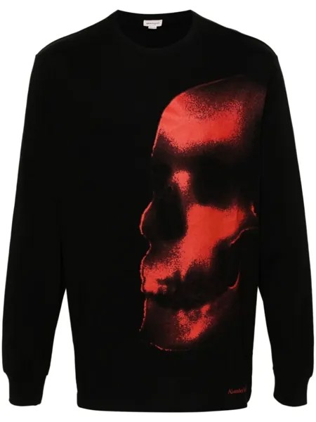 Alexander McQueen лонгслив с принтом, черный