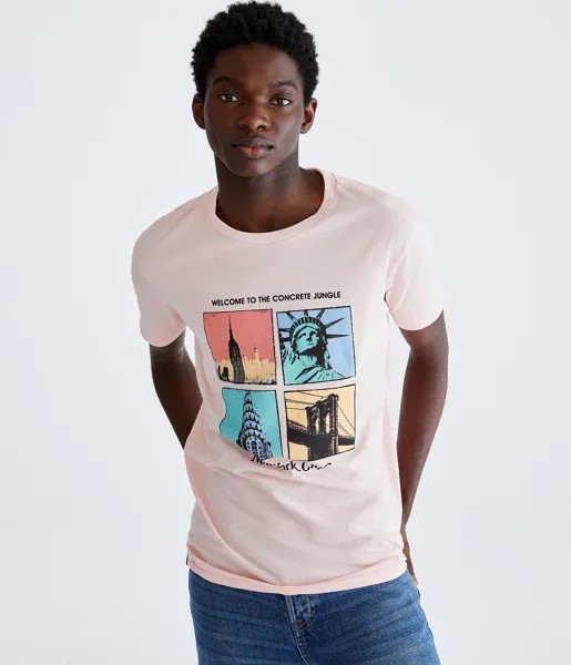 Футболка с графическим рисунком Concrete Jungle NYC Aeropostale, розовый