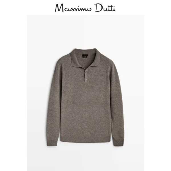 Свитер мужской Special Massimo Dutti из мягкой шерсти, коричневый