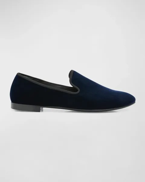 Мужские бархатные лоферы Veronica Giuseppe Zanotti, цвет Navy