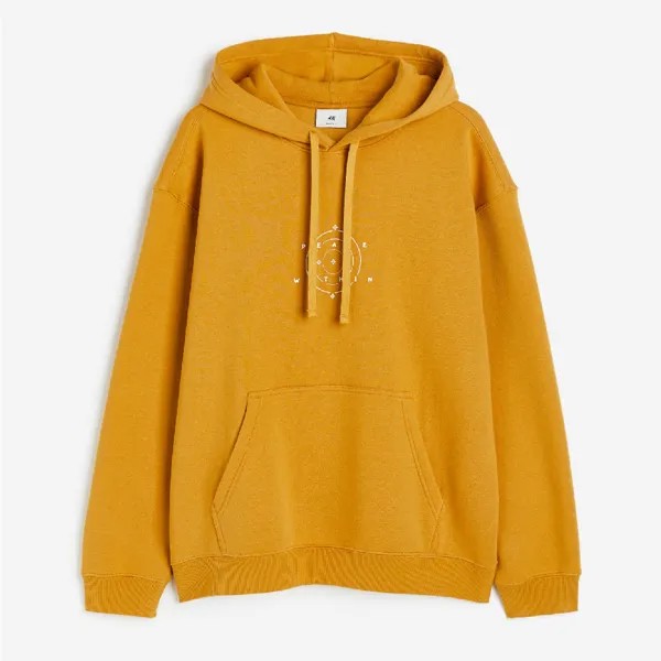 Толстовка H&M Relaxed Fit Printed Peace Within, темно-желтый