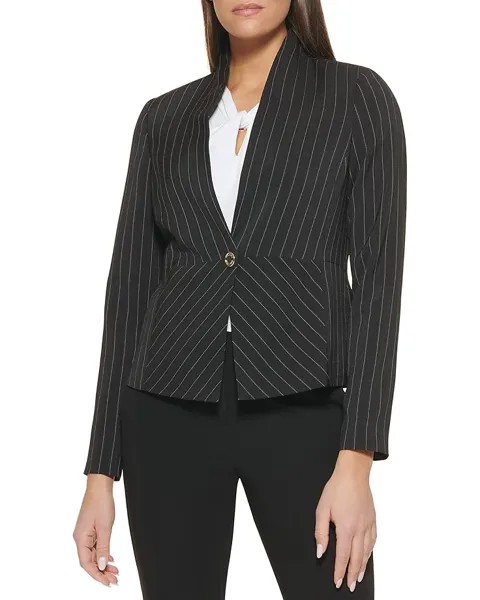 Блейзер Tommy Hilfiger Snap Button Stripe Blazer, цвет Black/Ivory