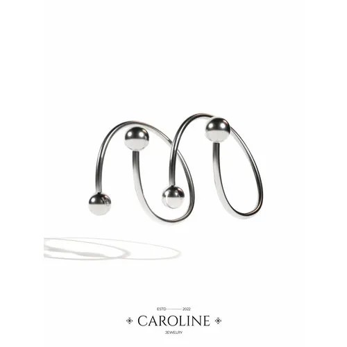 Серьги пусеты Caroline Jewelry, серебряный