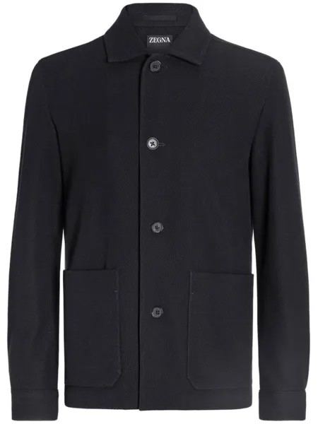 Zegna куртка-рубашка на пуговицах, черный