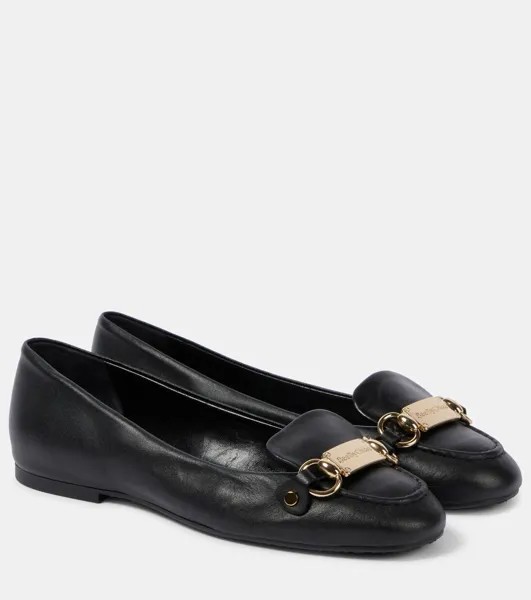 Кожаные балетки Джейн See By Chloé, черный