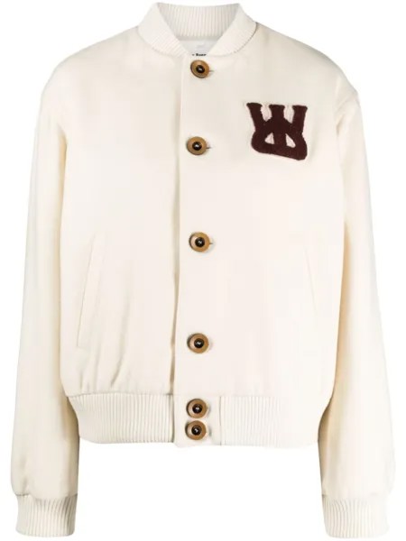 Wales Bonner logo-appliqué bomber jacket, белый