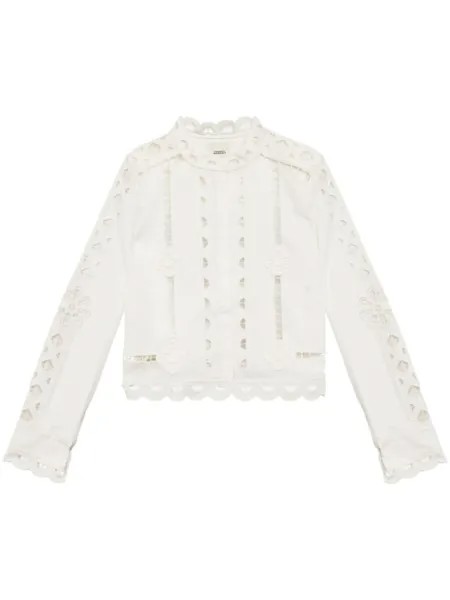 ISABEL MARANT топ Perline с английской вышивкой, белый