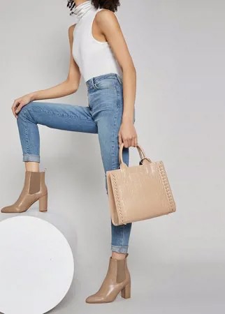 Ботильоны челси на каблуке из искусственной кожи