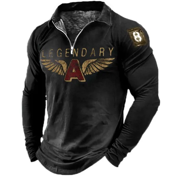 Мужская рубашка-поло с длинным рукавом с принтом Legendary Wings на открытом воздухе