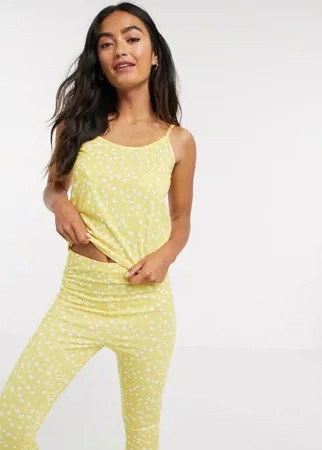 Желтая пижама в горошек из топа и брюк In The Style x Jac Jossa-Многоцветный