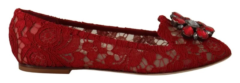 DOLCE - GABBANA Обувь Мокасины Красные кружевные балетки с кристаллами EU36 / US5,5 $900