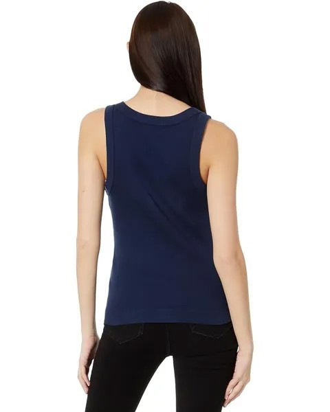 Топ Michael Stars Maya 1X1 Cotton V-Neck Wide Binding Tank Top, цвет Nocturnal