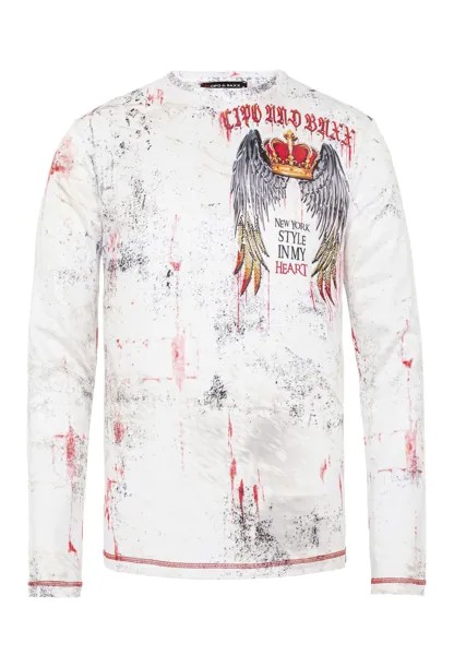 Лонгслив Cipo & Baxx Langarmshirt, белый
