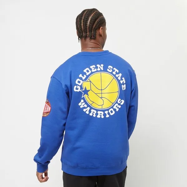 Толстовка NBA There And Back Fleece Crew Golden State Warriors Mitchell & Ness, цвет royal