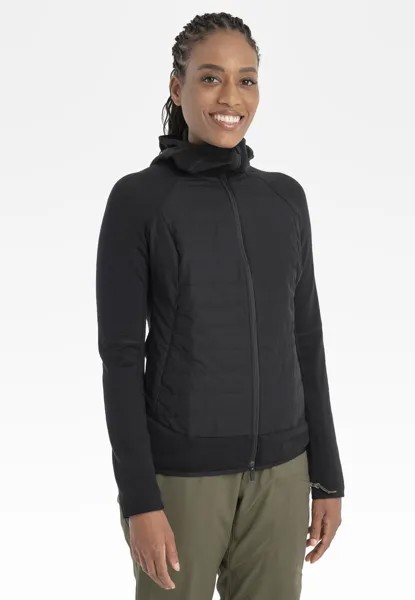 Толстовка MERINO QUANTUHYBRID LS ZIP HOODIE Icebreaker, цвет black