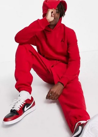 Красный флисовый худи без застежки Nike Jordan