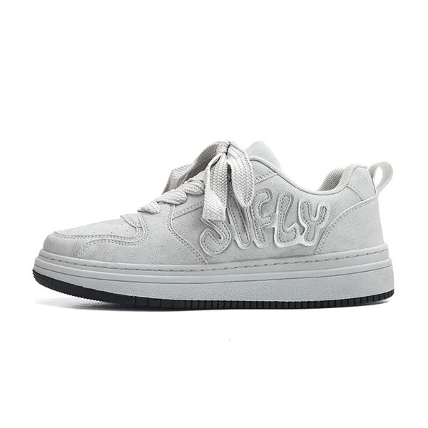 Кроссовки Jifffly Skateboarding Shoes Unisex Low-top Silver, серебряный