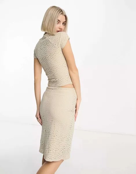 Текстурированная юбка COLLUSION длины 90-х годов цвета камня