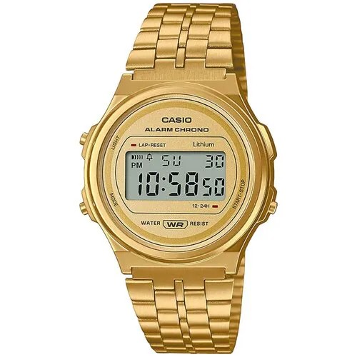Наручные часы CASIO Vintage A-171WEG-9A, золотой, серый