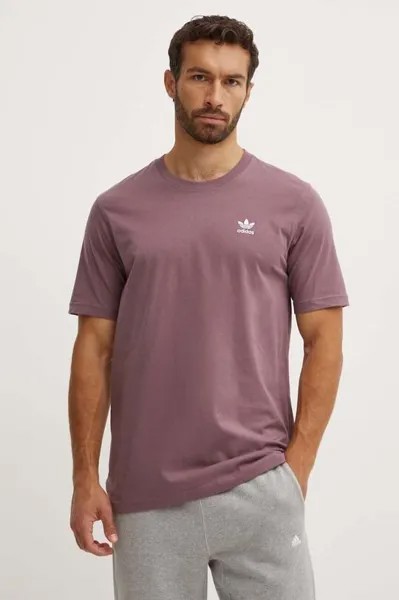 Хлопковая футболка adidas Originals, фиолетовый