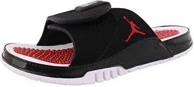 Мужские шлепанцы Jordan Hydro 11 Bred черные/университетские красно-белые (AA1336 006)