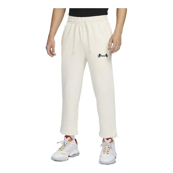 Брюки Nike LeBron Open Hem Fleece Trousers 'Phantom Heather Black', белый
