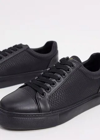 Черные кроссовки для широкой стопы с тиснением ASOS DESIGN-Синий