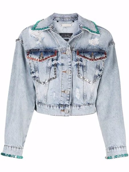 Philipp Plein джинсовая куртка с кристаллами