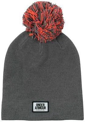 Женская шапка-бини Under Armour с графическим помпоном — карбоновый вереск / марафонский красный — новинка