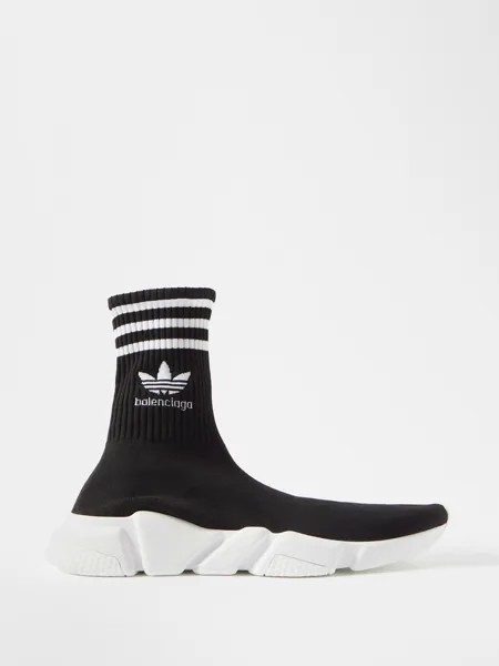 Кроссовки-носки с логотипом в виде трилистника x adidas speed Balenciaga, черный