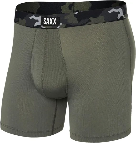 Спортивные сетчатые трусы-боксеры SAXX UNDERWEAR, цвет Dusty Olive/Camo Waistband