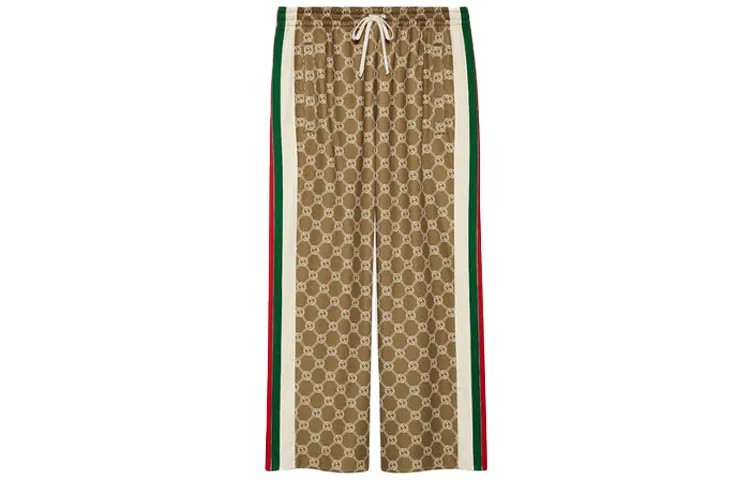 Трикотажные спортивные штаны женские цвета хаки Gucci