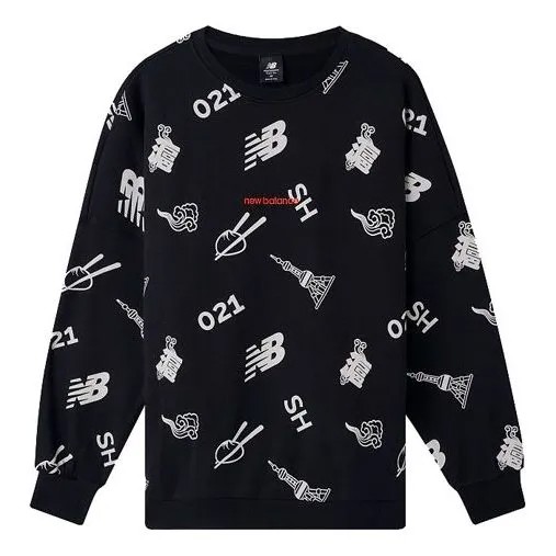 Толстовка New Balance Unisex Printing Round-neck Sweatshirt Black, черный