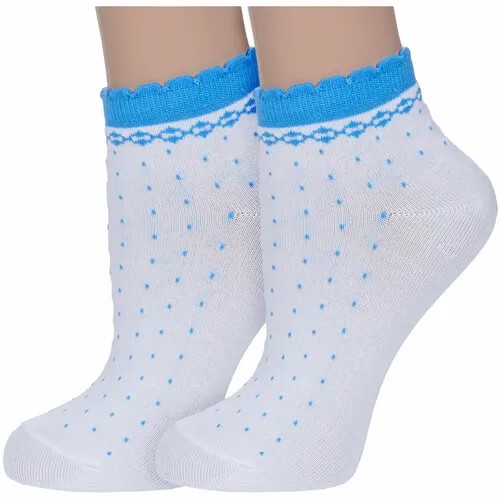 Носки PARA socks, 2 пары, размер 25, белый, голубой
