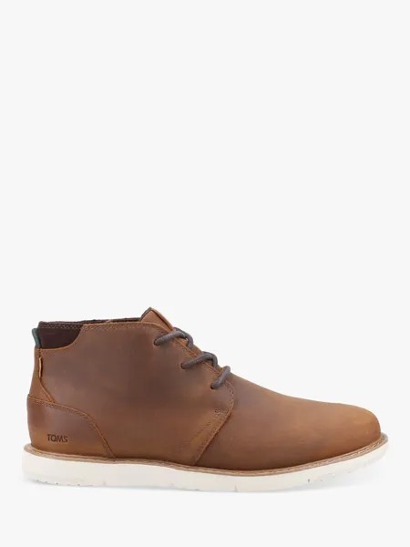 Водостойкие кожаные ботинки чукка TOMS Navi, коричневые